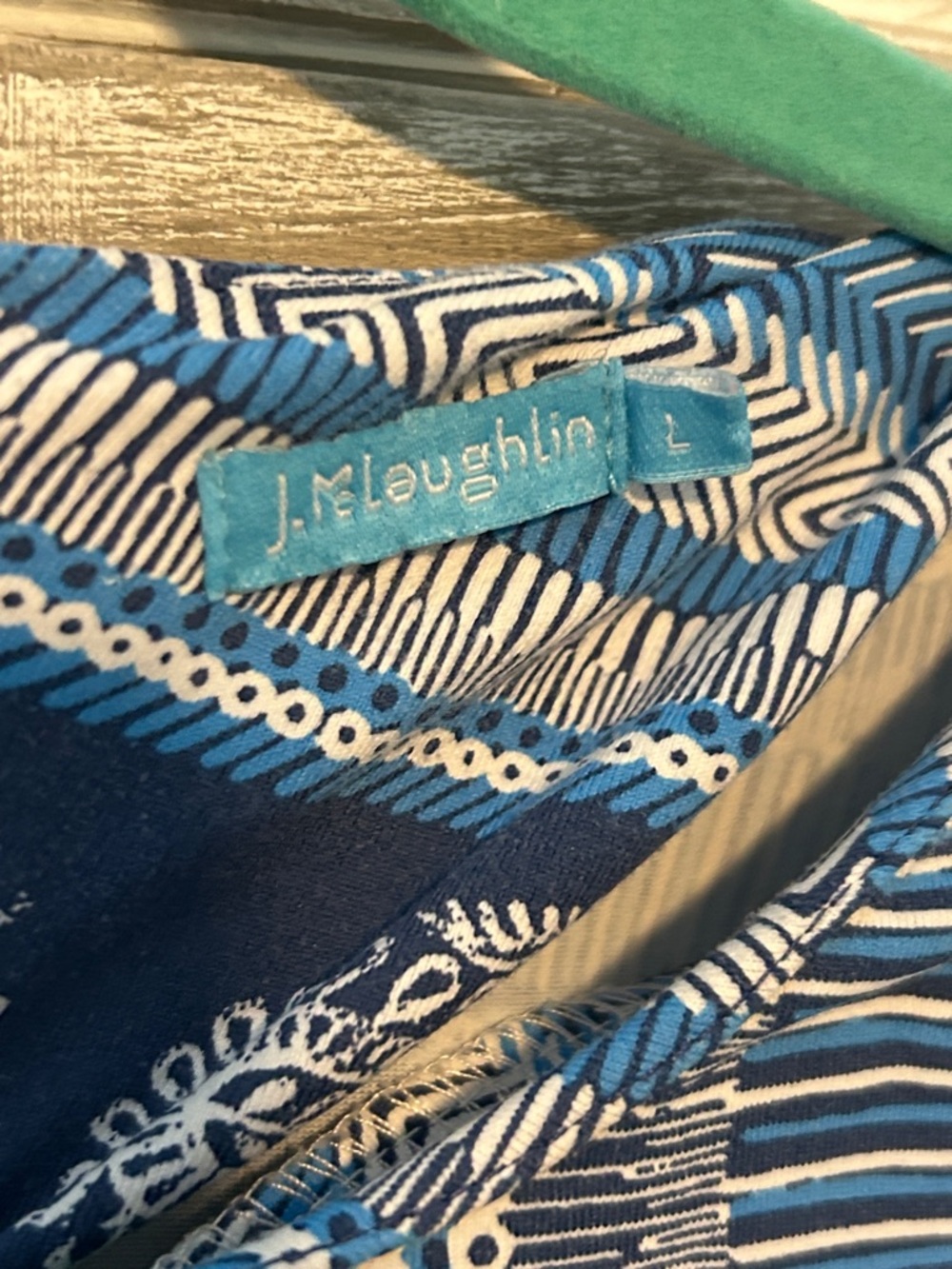 J. McLaughlin Blue Multi-Pattern Dress - Picture 2 of 8